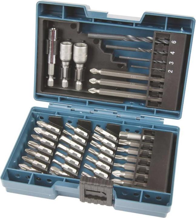 Actual product image Makita Drill and BitSet (Hexagon socket TX M20, Hexagon socket TX M27, Hexagon socket TX M30, Hexagon socket TX M10, Hexagon socket TX M15, Hexagon socket TX M25, Hexagon socket TX M40, Cross Phillips PH M1, Cross Phillips PH M2, Cross Pozidriv PZ M1, Cross Pozidriv PZ M2, Cross Phillips PH M3, Cross Pozidriv PZ M3)