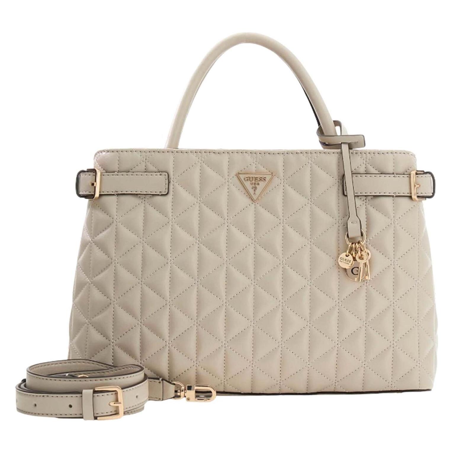 Guess, Damen, Handtasche, Paisleigh Girlfriend Satchel, Beige