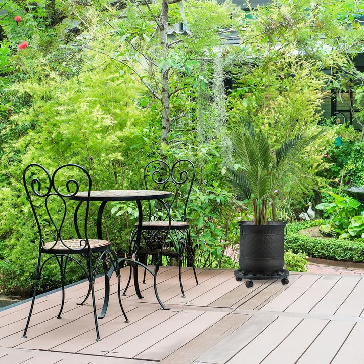 Image du produit Relaxdays Support roulant plantes rond, en métal