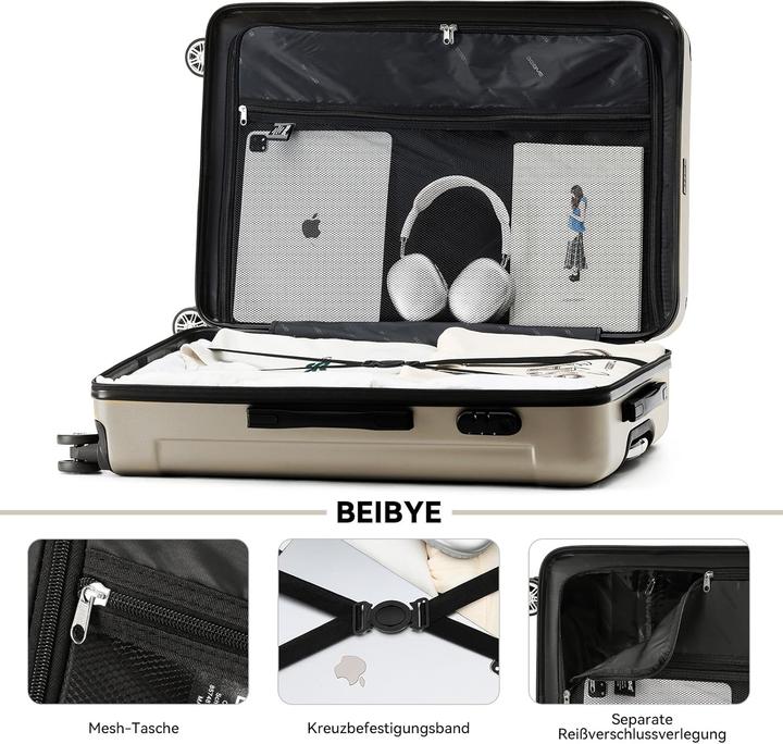 Immagine prodotto Beibye 3-teiliges Hartschalenkoffer-Set (110 l)