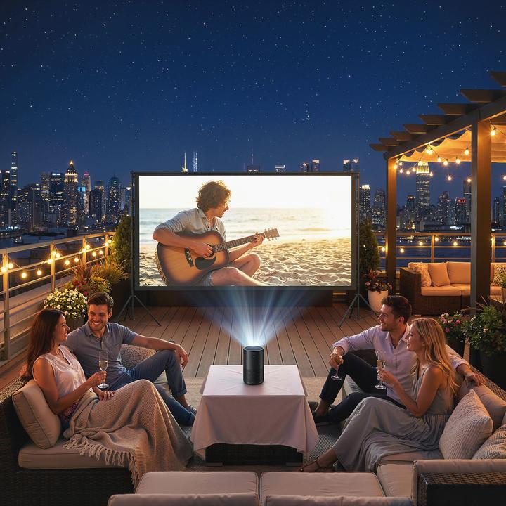 Actual product image Homcom Projektor-Leinwand Polyester, Aluminium Schwarz (120", 16:9)