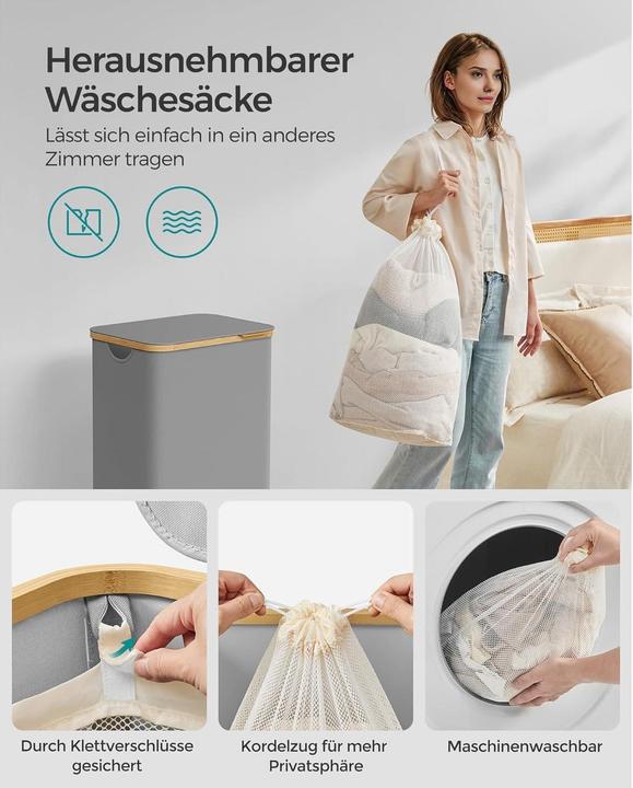 Actual product image Songmics Wäschekorb mit Deckel (90 l)