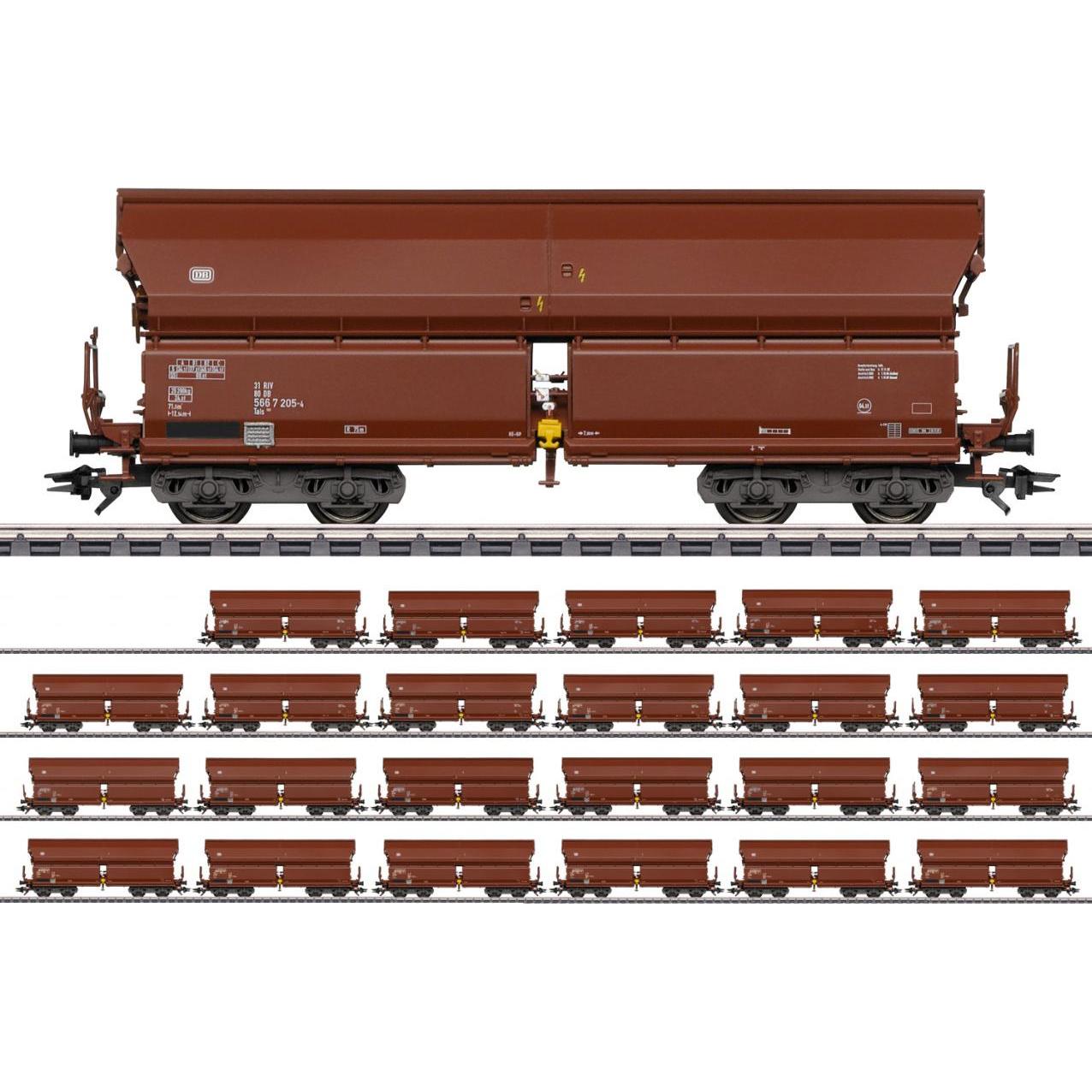 Märklin 000730 H0 24er-Set Schwenkdachwagen Tals 968 der DB (Spur H0)