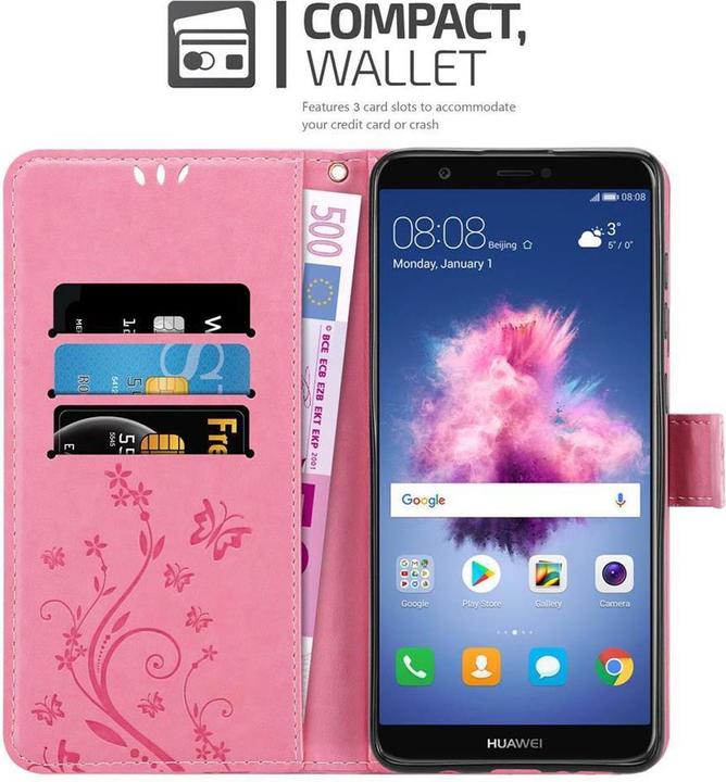 Produktbild Cadorabo Flower Book Cover (Huawei Enjoy 7S, Huawei P Smart (2018))