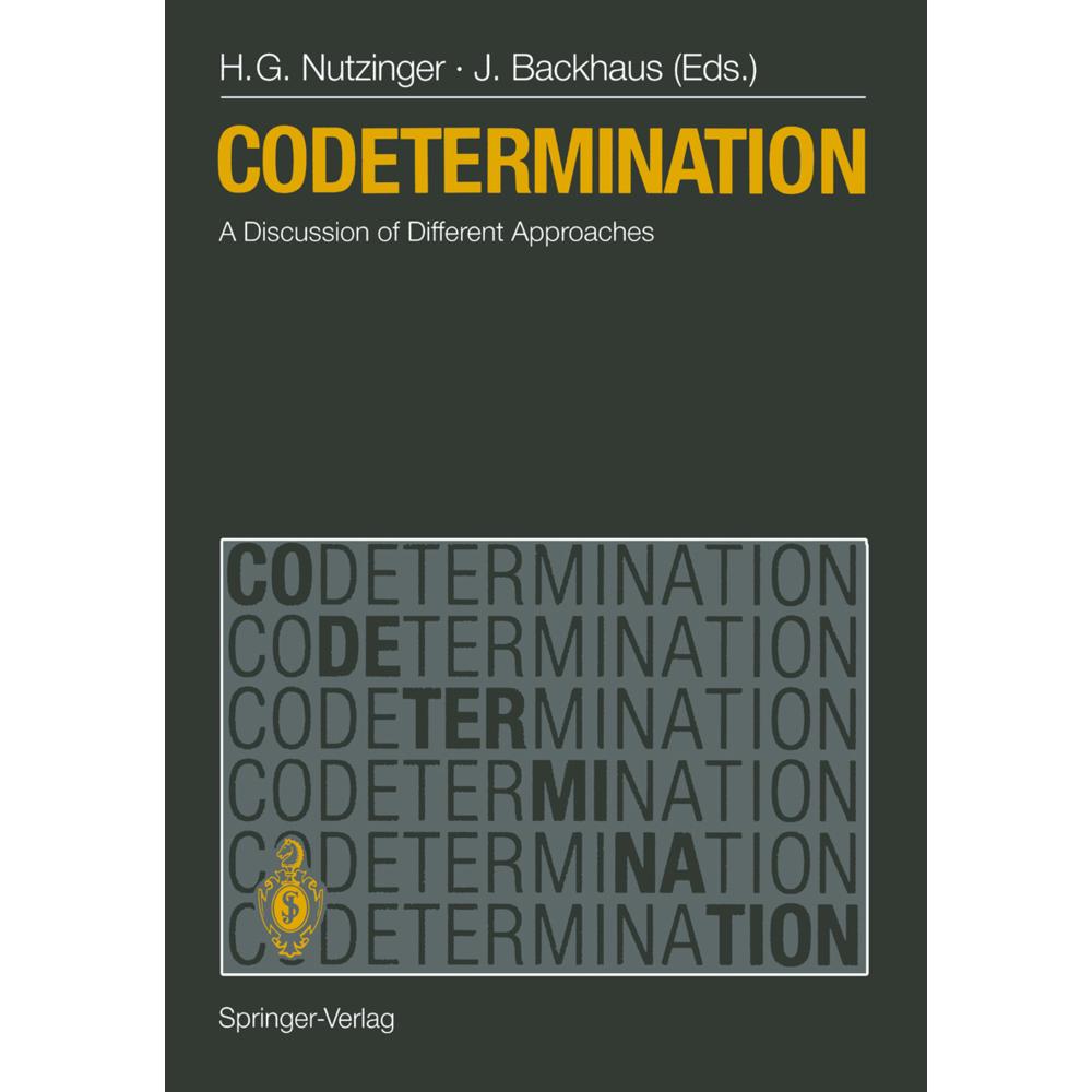 Codetermination, Fachbücher von Jürgen Georg Backhaus, Hans G. Nutzinger