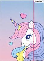 Produktbild Starpak Karte mit Gummiband A4 Buntes Einhorn (A4)