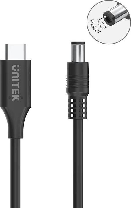 Produktbild Unitek KABEL ZASILAJĄCY DO LAPTOPA ACER 65W USB-C - DC5 5 1 8M (1.80 m)
