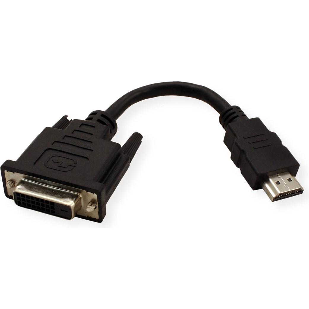 Value Nero Hdmi A (Dvi, 15 Cm), Adattatore Dati + Video,
