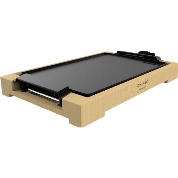 Cecotec Plancha électrique compatibile Tasty&Grill 2000 Bamboo, Griglia da tavolo, Nero, Marrone