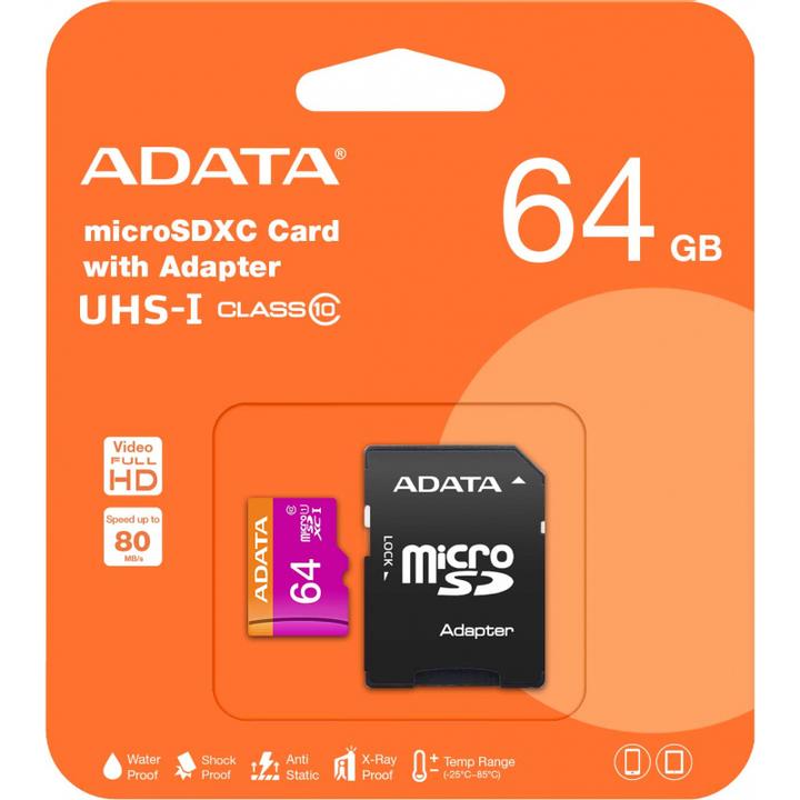 Produktbild Adata microSDXC Card (64 GB, microSDXC, U1, UHS-I)