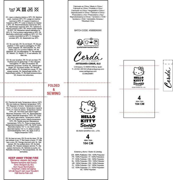 Produktbild Hello Kitty Kinder-Morgenmantel Weiss (116)