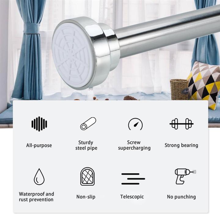 Actual product image Intirilife Telescopic rod in SILVER 85 - 140 cm