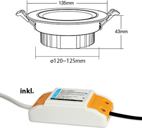 Produktbild Milight LED Einbauspot Smart 9W RGB+KW/WW 15°