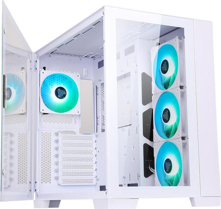 Actual product image Itek Boitier Moyen Tour ATX Dark Cave RGB avec panneau vitré (Blanc) (ATX, mATX, Mini-ITX)