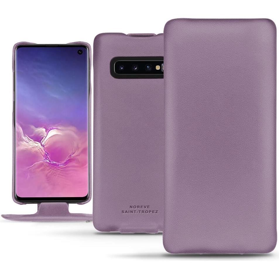 Noreve Lederschutzhülle vertikal (Samsung Galaxy S10), Smartphone Hülle, Violett