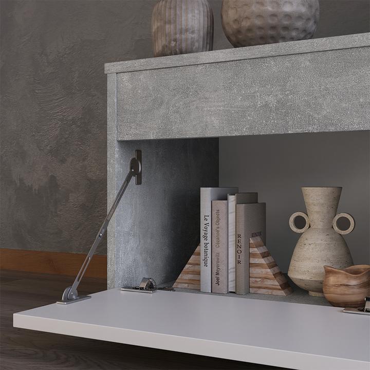 Image du produit Vichy Wohnwand Berno, Beton/Weiss, 2 Teile
