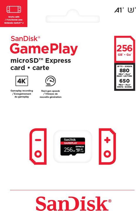 Produktbild SANDISK Express GamePlay microSDXC 256GB (256 GB, microSD, microSD Express, microSDXC, UHS-I)