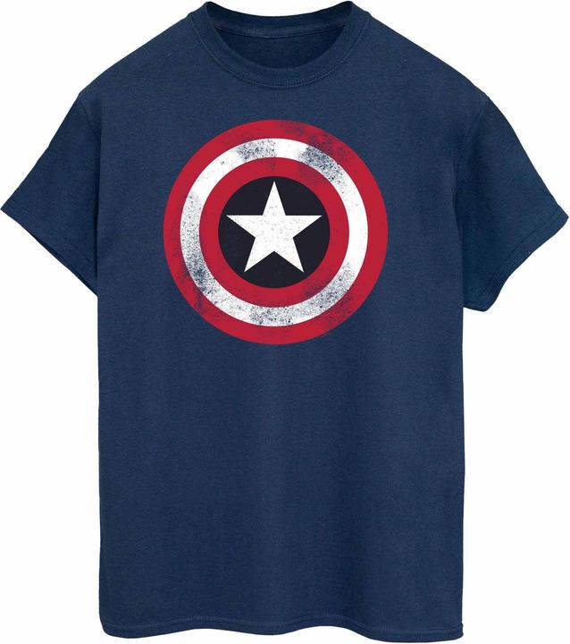 Produktbild Captain America Distressed Schild Baumwolle Boyfriend TShirt (S)