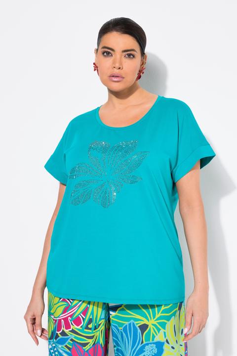 Image du produit Ulla Popken T-shirt oversize, motif fleurs, décolleté rond et manches courtes (58)