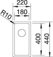 Actual product image Blanco Claron 180-U (Undermount sink, 22 cm, 44 cm)