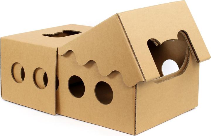 Produktbild Wiltec Katzenhaus Pappe Katzenhöhle Karton Katzenhütte Stecksystem Katzenmöbel Katze (Katze)