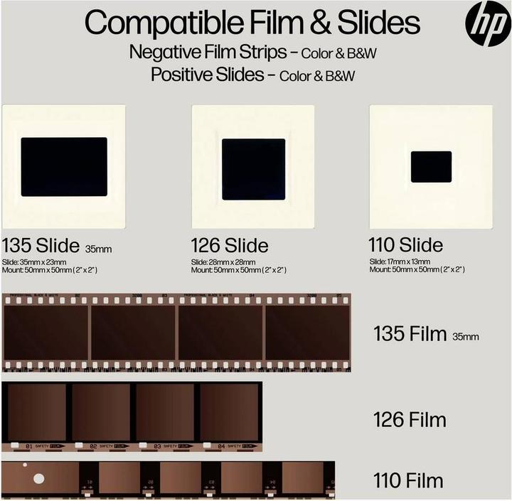 Image du produit HP Scanner de film et de diaporama avec écran LCD 5″ (Carte SD, USB)