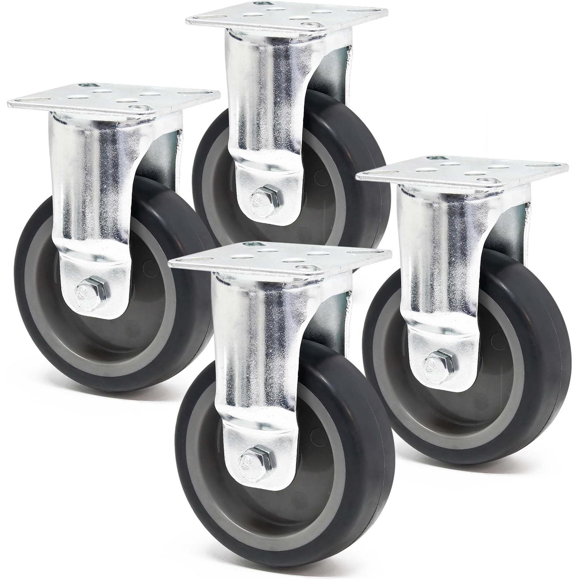 Wiltec, Möbelrollen, Bockrollen Set 4x Transportrolle 75mm Kunststoffrad 75kg Laufrolle