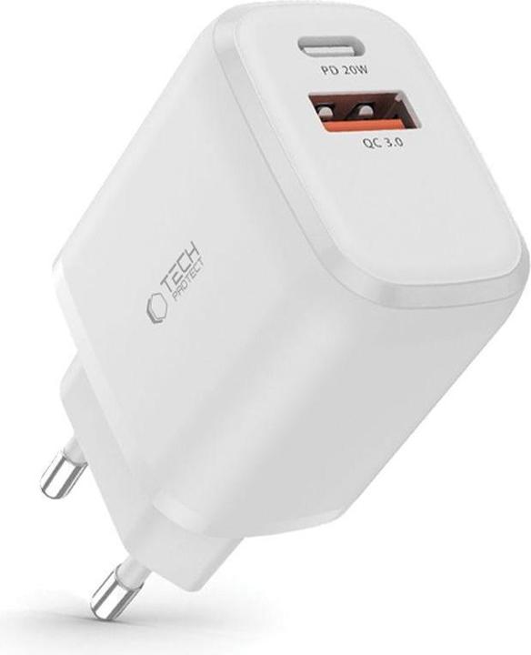 Actual product image Tech-Protect Download 1x USB-A 1x USB-C 3 A (9589046924293) (20 W, 1 portion)