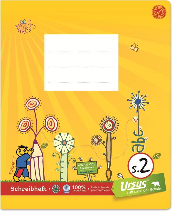 Image du produit Ursus Cahier d'école (E5, À rayures, Couverture souple)