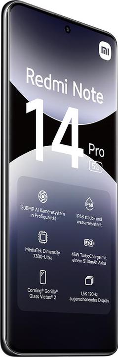 Produktbild Xiaomi Redmi Note 14 Pro 5G (512 GB, Midnight Black, 6.67", Dual SIM, 5G)