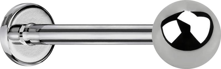 Immagine prodotto Star Piercing Labret Micro Threadless argento con pallina (Titanio G23, senza ottone)
