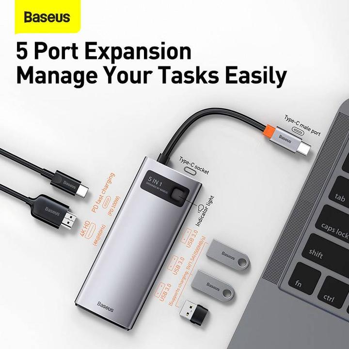 Produktbild Baseus Metal Gelam Series (USB-C, 5 Ports)