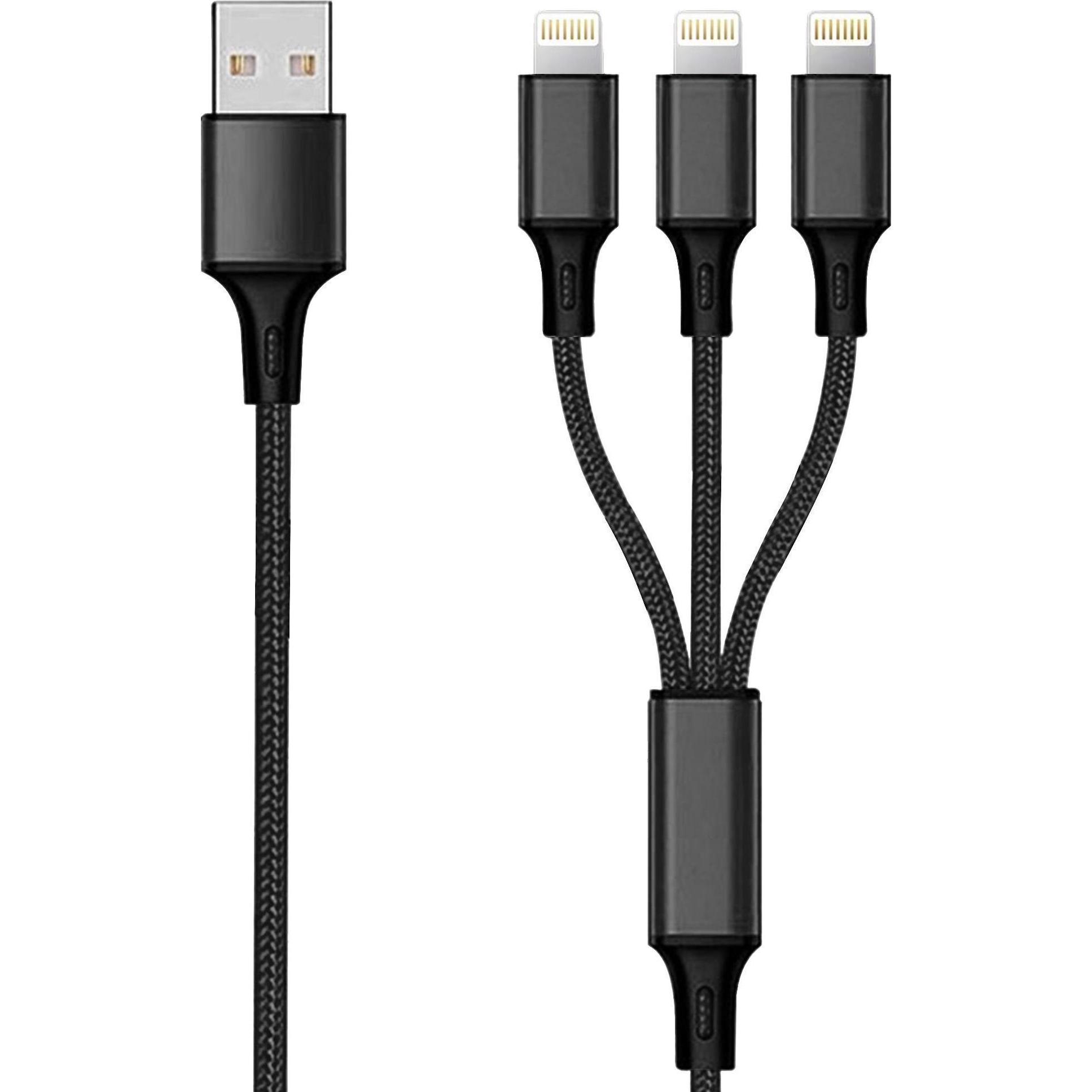 2GO 797155 USB Kabel USB B USB C/Micro-USB B/Lightning (1.50 m), USB Kabel