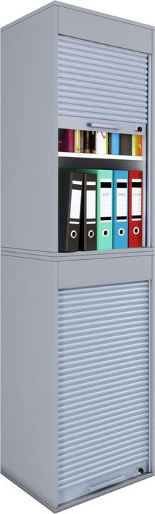 Produktbild VCM Büroschrank Aktenschrank Rollladen Schrank Holz "Aktos XL" (50 x 40 x 186 cm)
