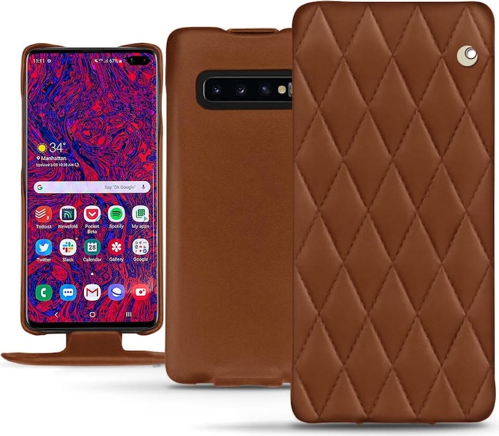Productafbeelding Noreve Lederen omslag verticaal (Samsung Galaxy S10+)