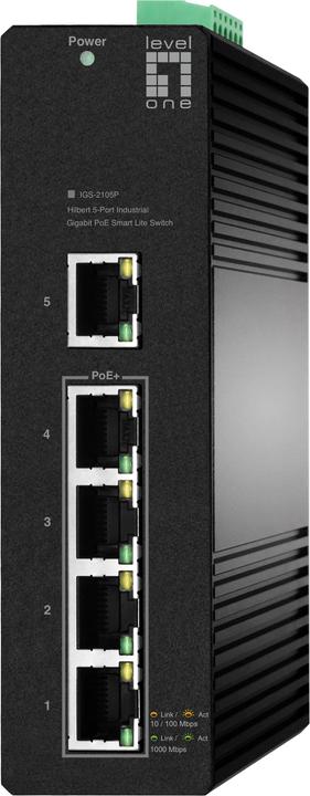 Actual product image LevelOne Switch 5x GE IGS-2105P 4xPoE Outputs black (5 Ports)