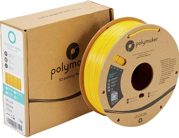 Actual product image Polymaker PolyLite PETG V2 - Yellow - 1.75mm (PETG, 1.75 mm, 1000 g, Yellow)
