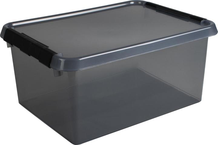 Actual product image Helit Aufbewahrungsbox Comfort-line, 15L, grau-transparent (30 cm, 15 l)