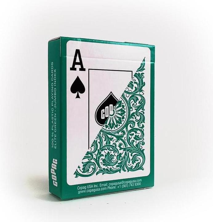 Actual product image ASS Altenburg 130016001 - COPAG Elite - Jumbo Face - 2 index - Green Single-Deck (English, 1 - 10 Players)