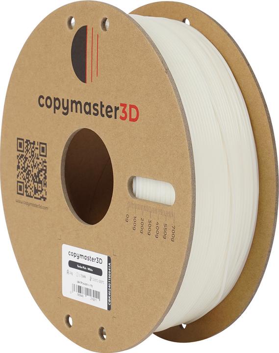 Actual product image Copymaster3D Turbo PLA Filament for 3D Printer, 1.75 mm, White (PLA, 1.75 mm)