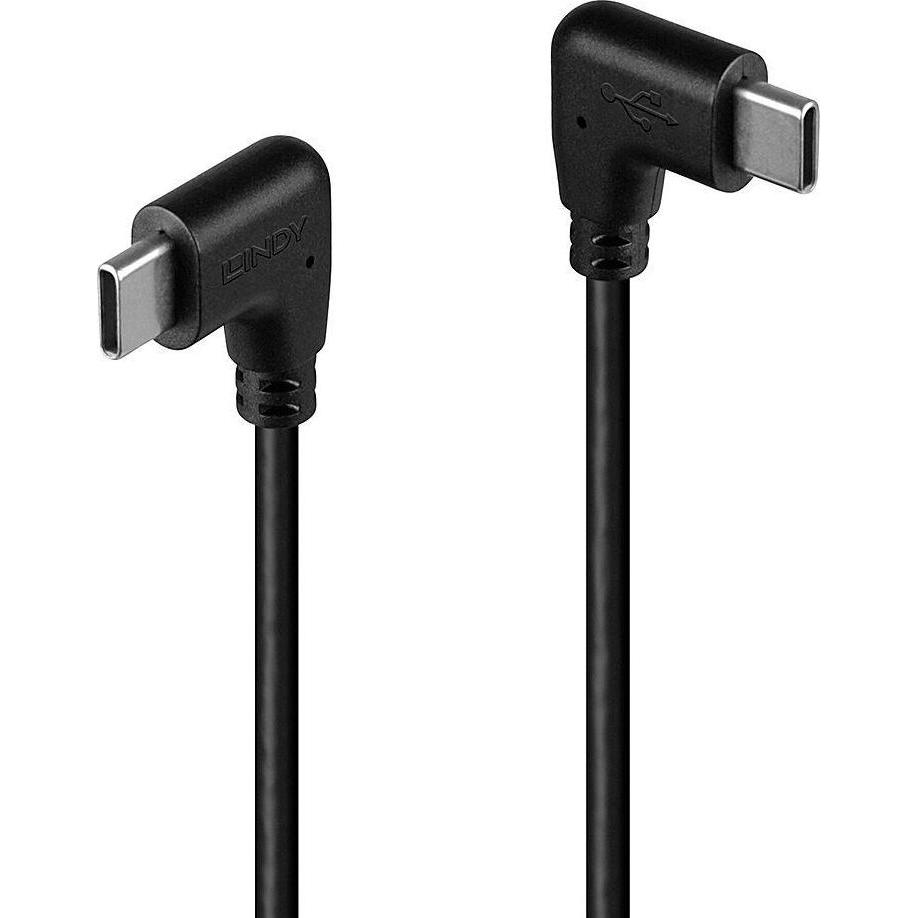 Lindy 0,5m USB 2.0 Typ C Kabel 2 x 90 gewinkelt (0.50 m, USB 2.0), USB Kabel