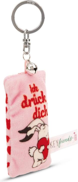Actual product image Magni NICI Schlüsselanhänger Mini Plüschkissen Ich drück dich! mit Glöckchen 8cm