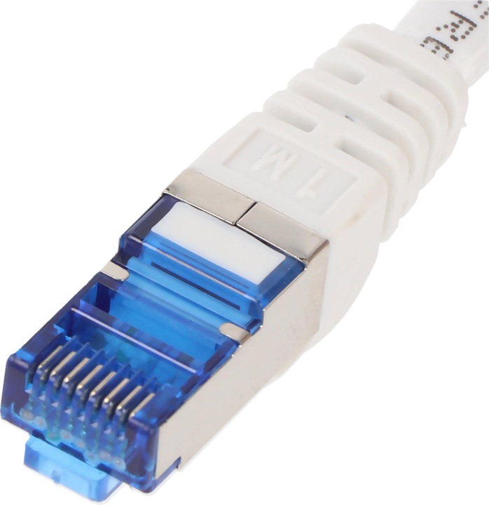 Produktbild Goobay CAT 6A Patchkabel 1x 90° gewinkelt, S/FTP (PiMF), Weiss, 3 m (S/FTP, CAT6a, 3 m)