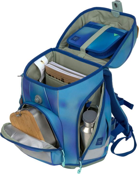 Produktbild Lässig Schulrucksack-Set Boxy, Grün / Blau (21 l)