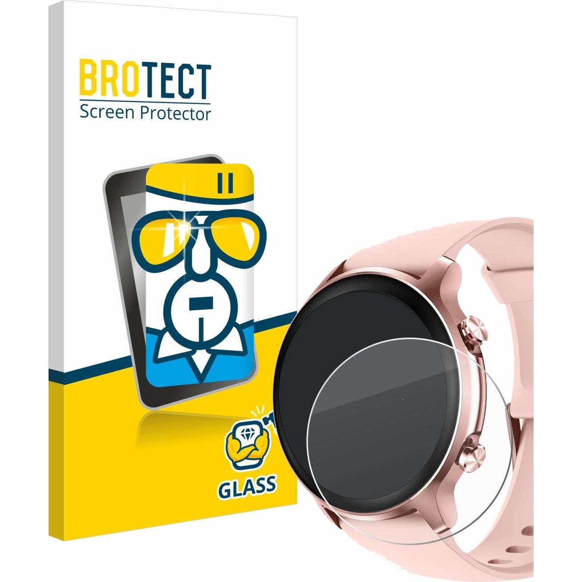 BROTECT Panzerglas Hartglas Displayschutz, Smartwatch Schutzfolie, Transparent