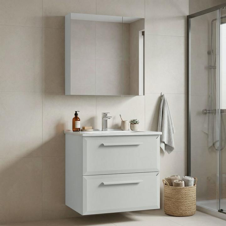 Produktbild Homitis Nuvola 65 v2 Bathroom Cabinet With Sink & Mirror Set (2 Pieces)