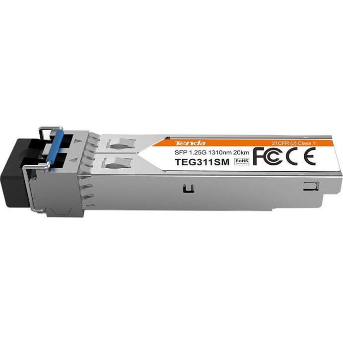 Tenda TEG311SM Netzwerk-Transceivermodul Glasfaserkabel 1250 Mbit/s SFP 1310 nm, Transceiver, Silber
