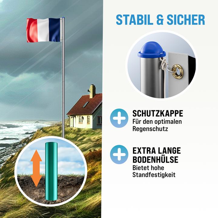 Actual product image Monzana Aluminium flagpole 6.50m