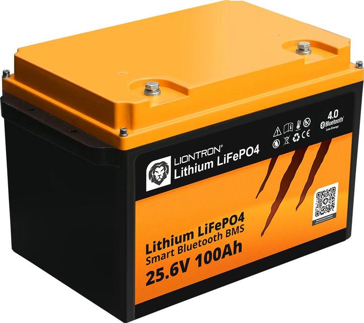 Liontron LiFePO4 Akku Smart BMS 25,6V, 100Ah - Vollwertiger Ersatz für 24 Volt Blei-Akkus (25.60 V)
