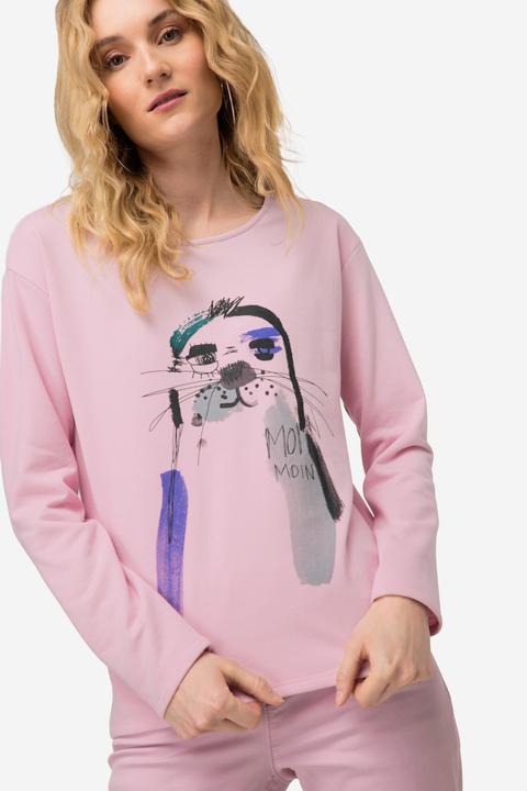 Actual product image Laurasøn Sweatshirt, oversized, Robben Print, Rundhals, Langarm (S)